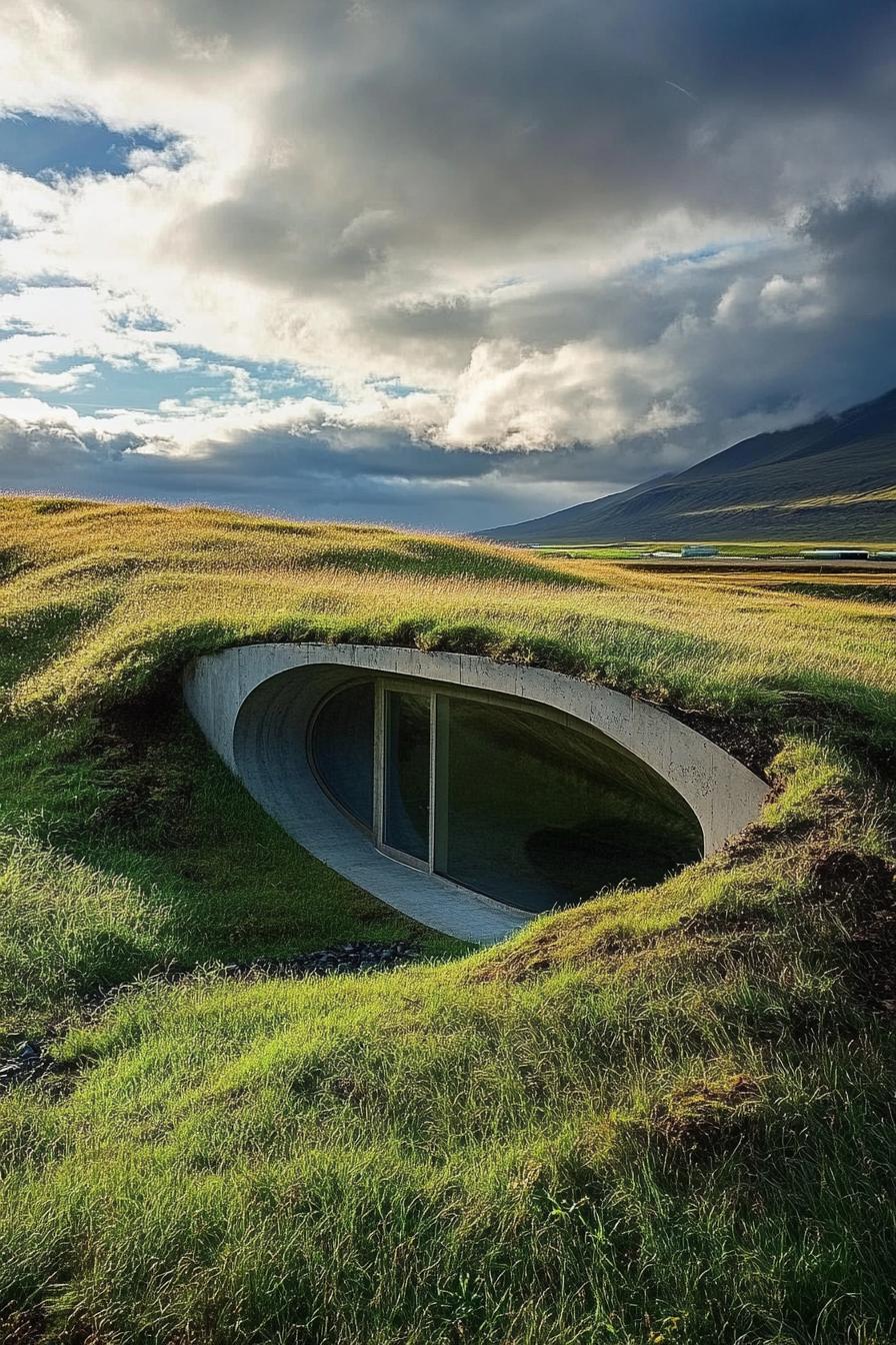 unusual earth sheltered house in Icelandic landscape 2