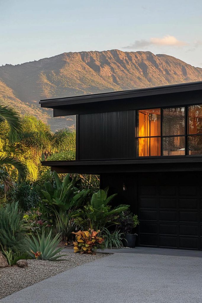 Mid Century Modern House Exterior Dark: Timeless Elegance with Bold Charm