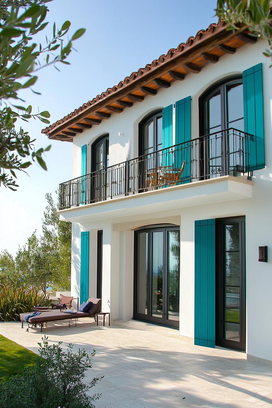 modern terrace house mediterranean style with colored shutters 3