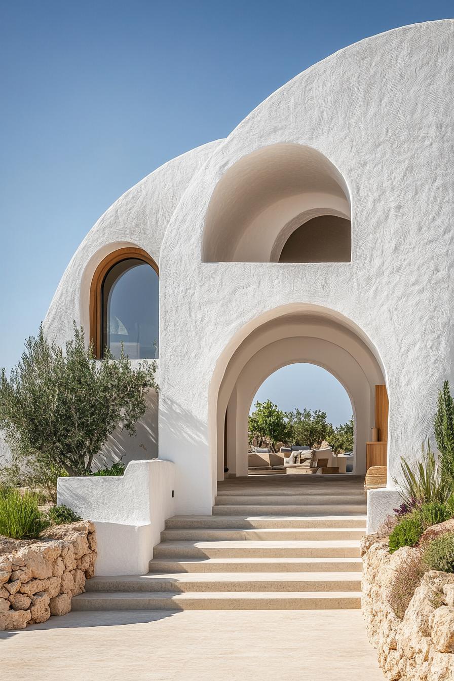 new mediterranean house with Roman Round Arches in stunning mediterranean landscape 1