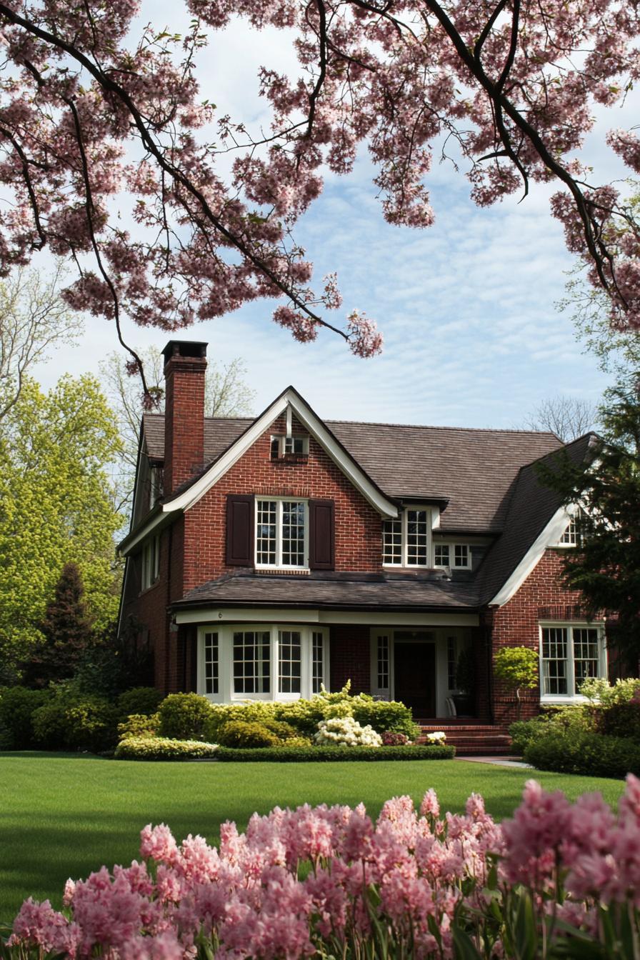 suburban house exterior in spring 3