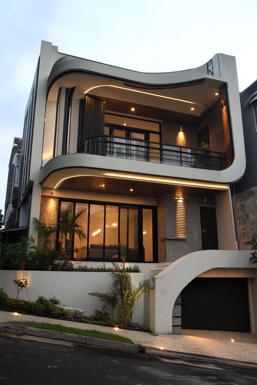 modern terrace house art deco facade