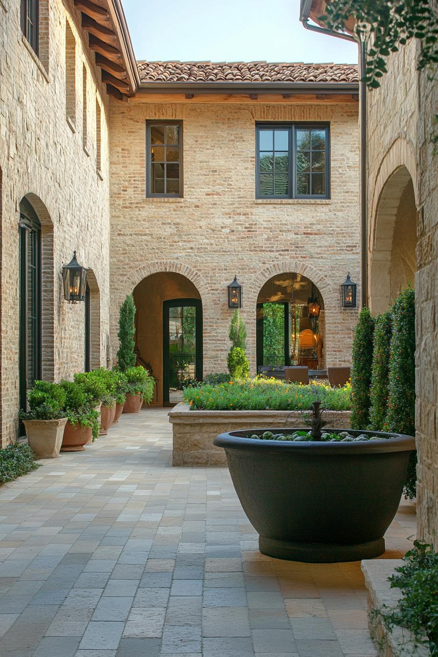 new tuscan house courtyard 1