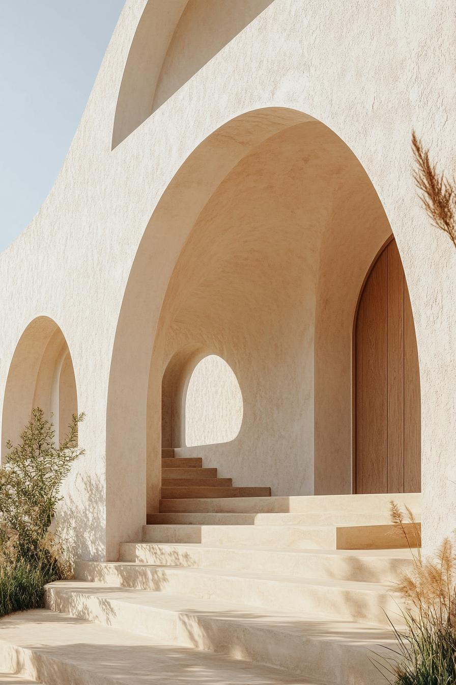 new mediterranean house with Elliptical Arches in stunning mediterranean landscape 3