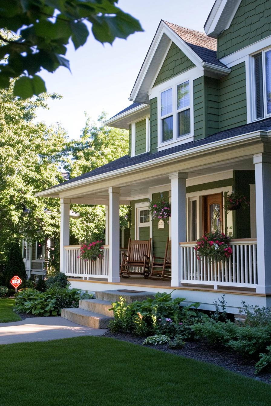 suburban house exterior with porch 3