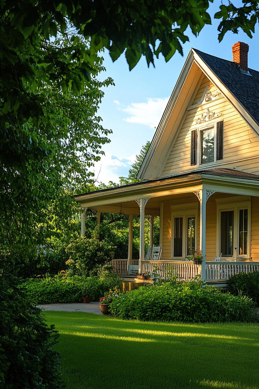 suburban house exterior with porch