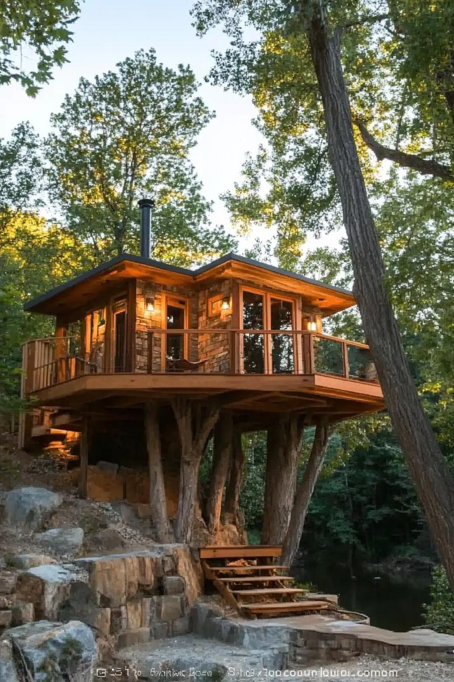 modern treehouse home in the mountains 1