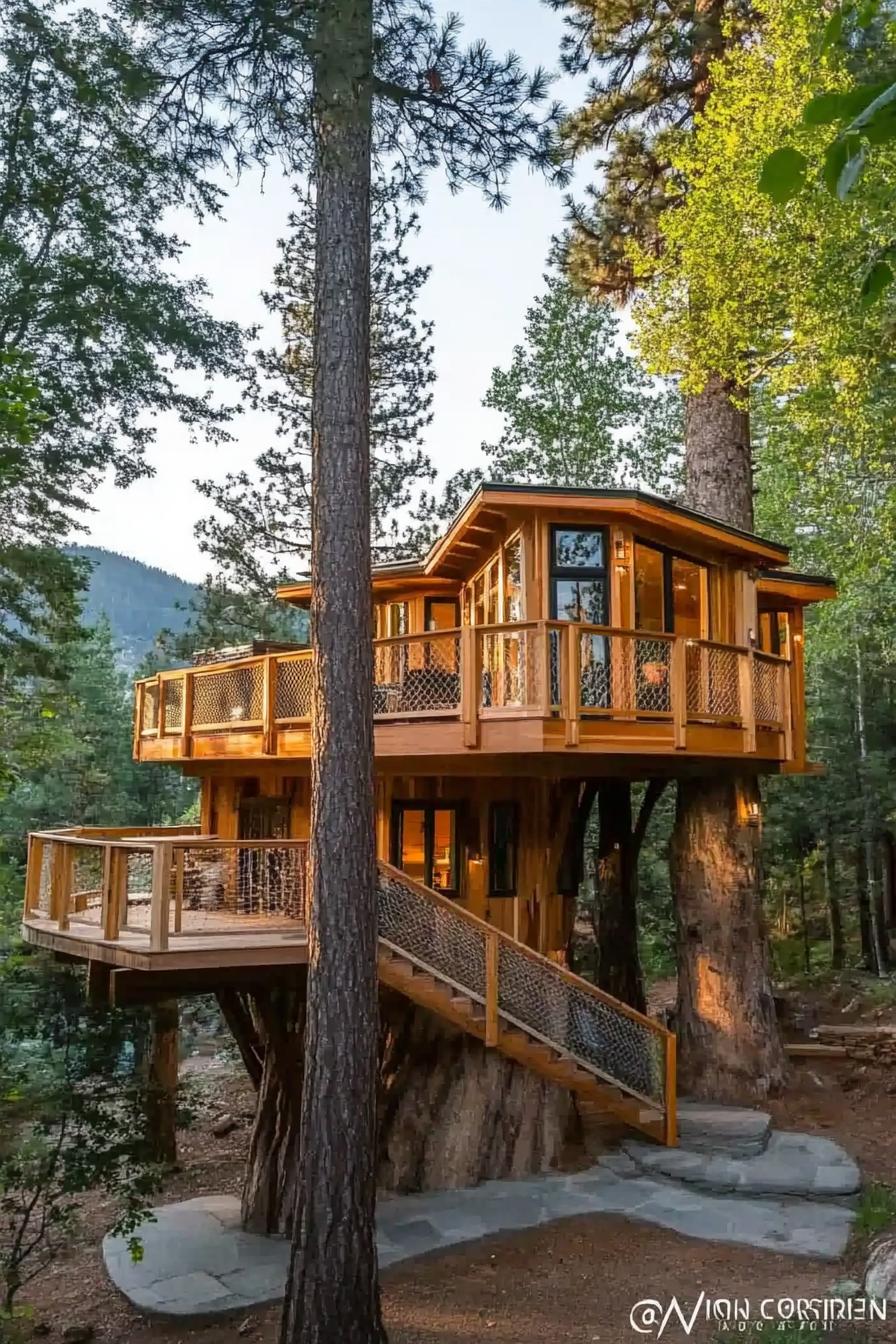 modern treehouse home in the mountains 2