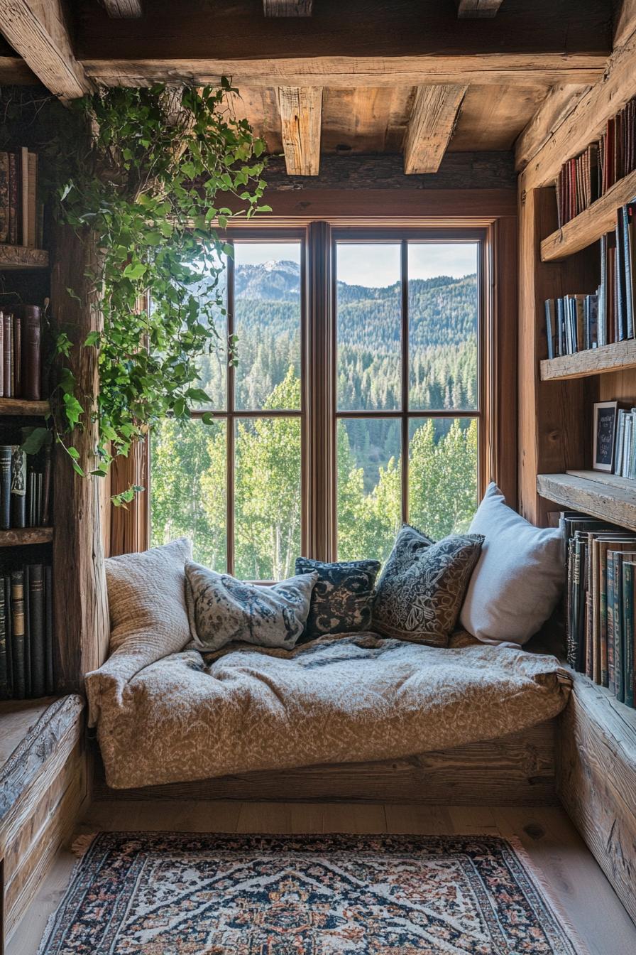 Cozy nook with a forest view