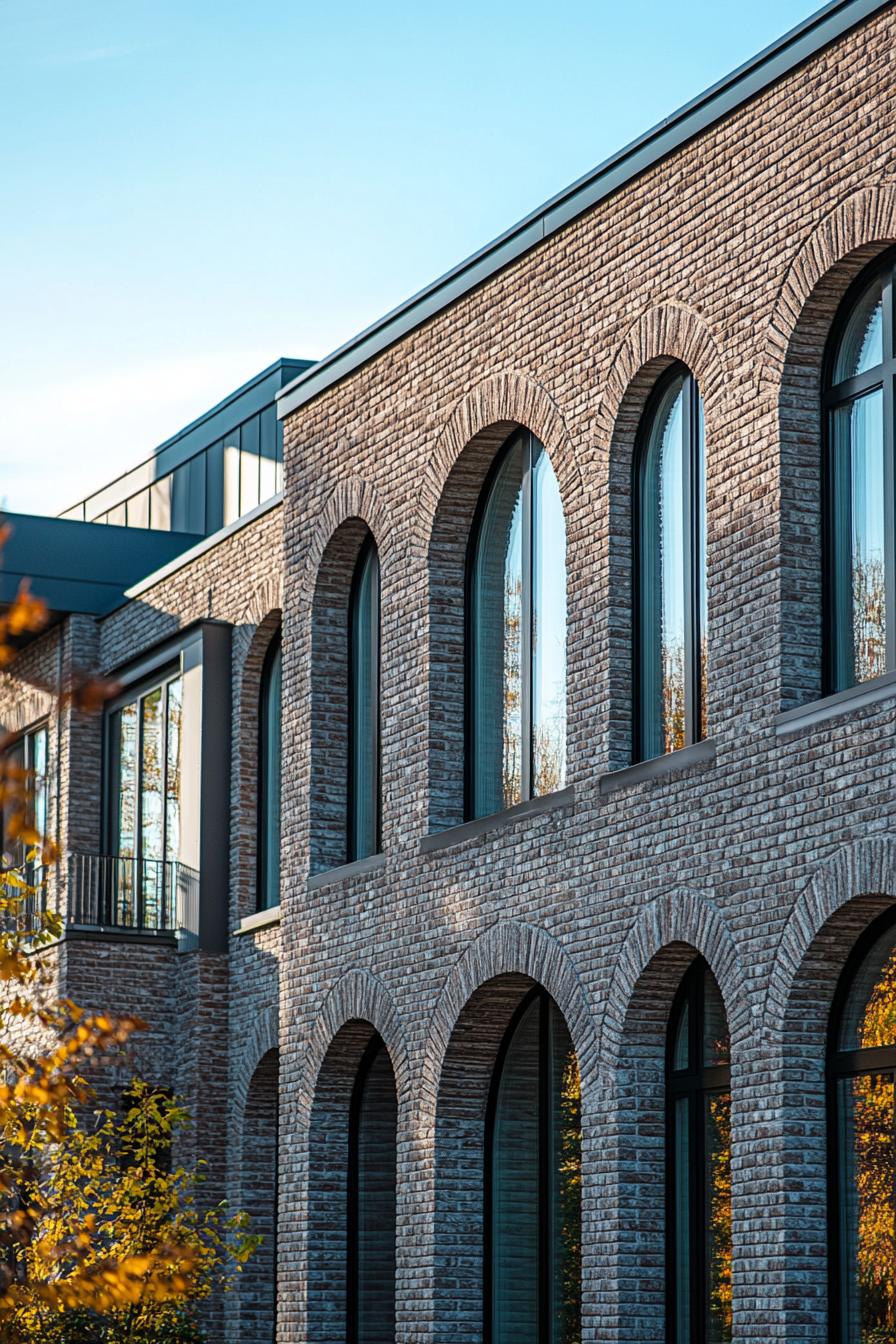 Brick facade with arched windows