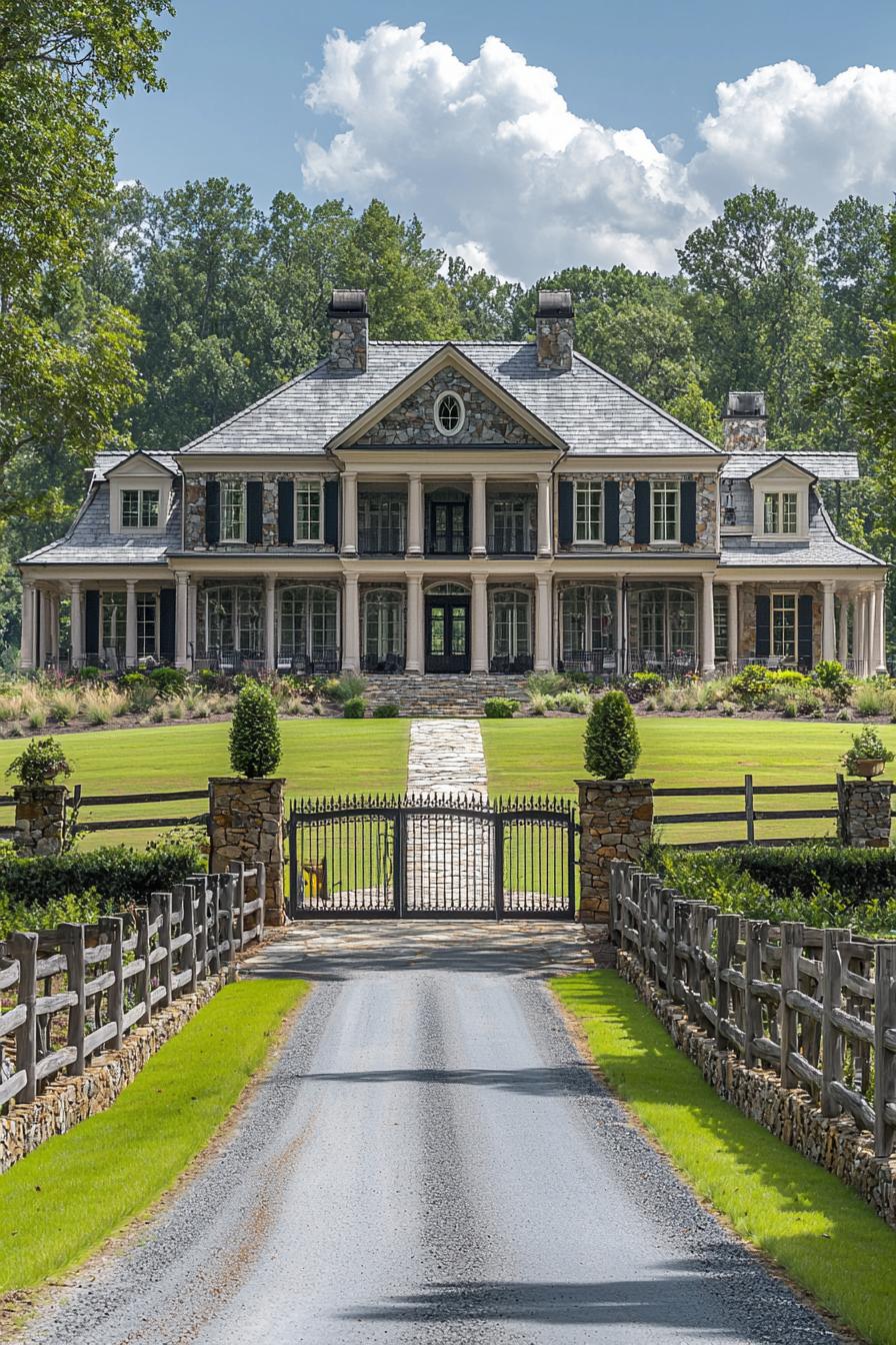 Classic mansion with a sweeping driveway and grand entrance