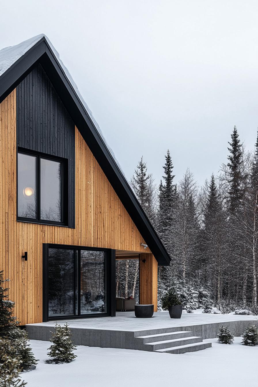 Cozy A-Frame Cabin in Snowy Forest Setting