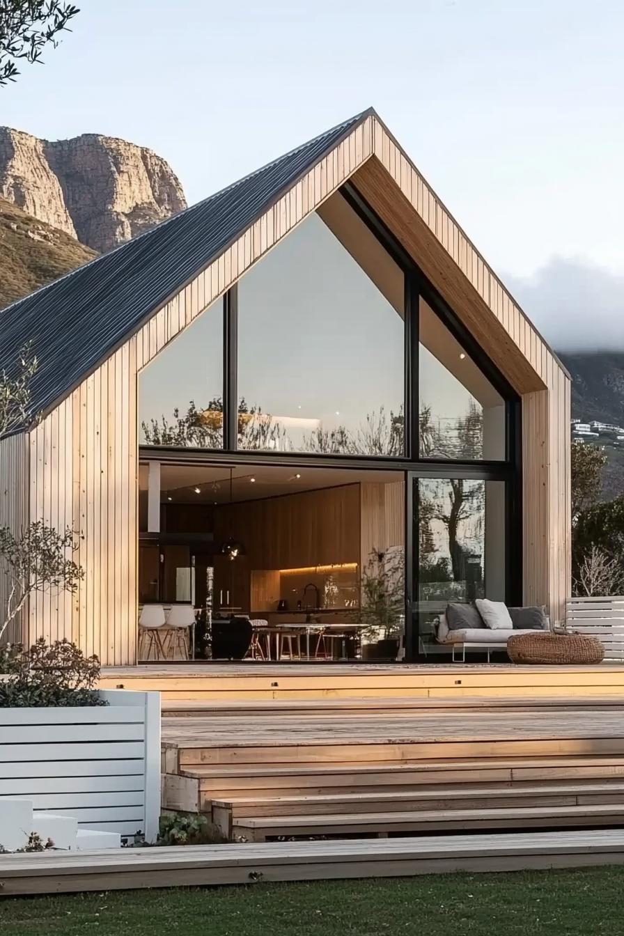 Modern A-Frame Cabin with Mountain View