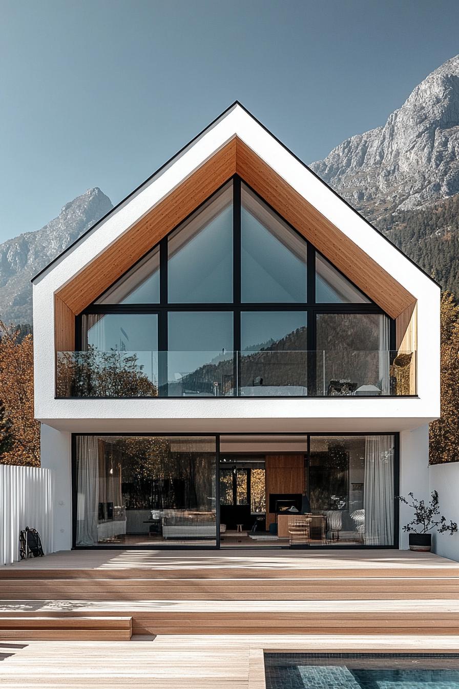 Modern A-Frame House with Mountain View