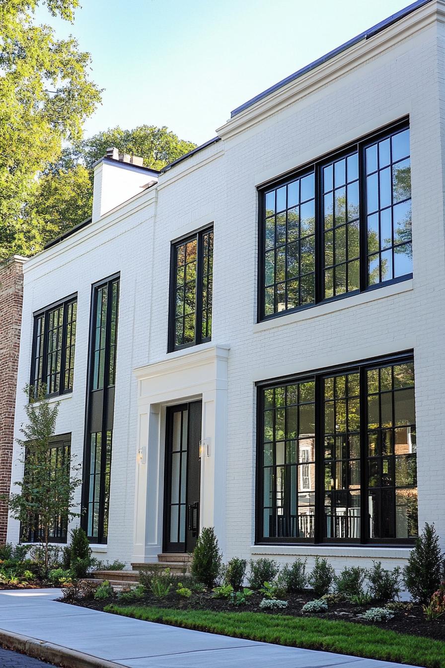 modern white brick townhouse with modern windows in white trim v 6.1 1