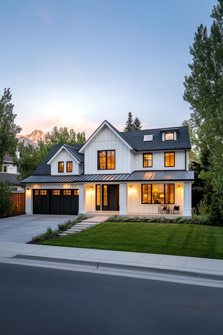 Cozy house with a mountain backdrop