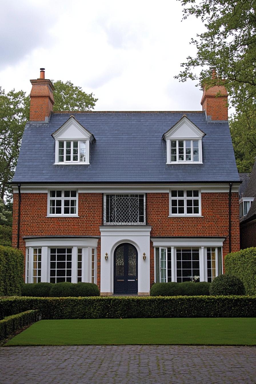 Charming two-story brick home with a slate roof