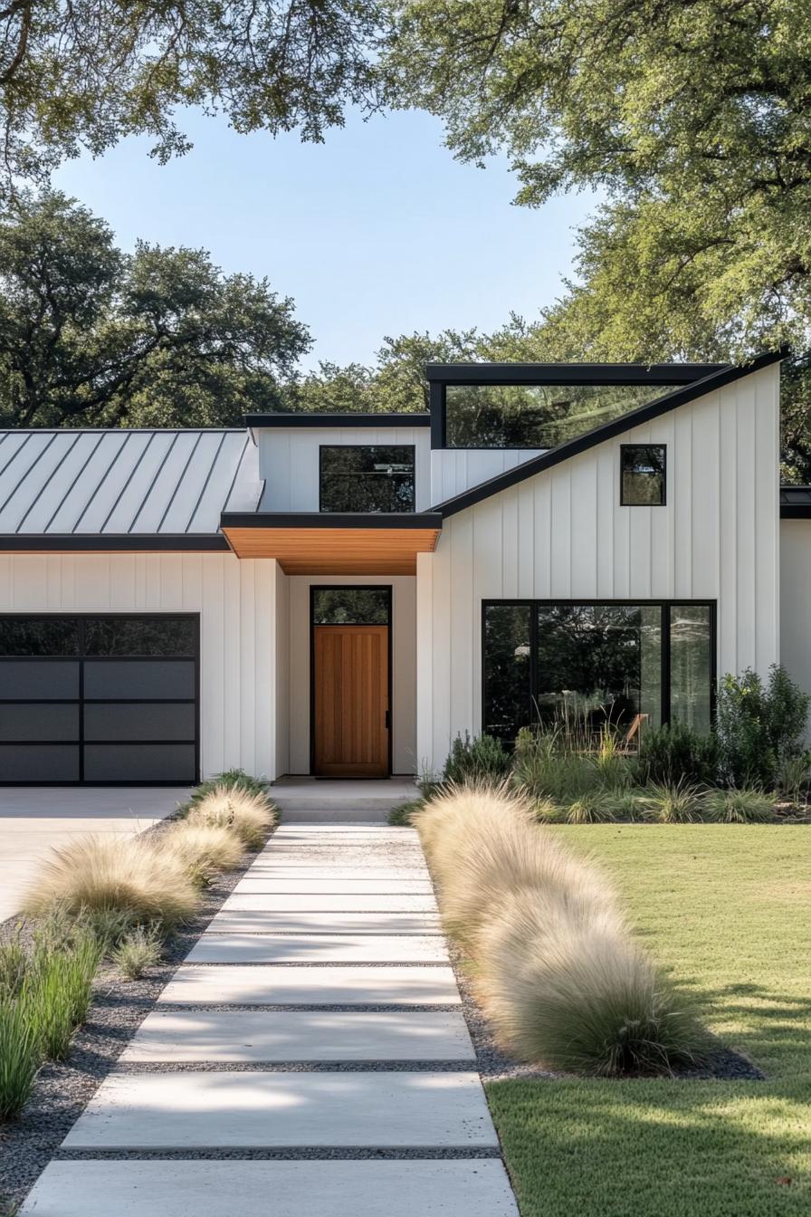 Contemporary house with sleek lines and large glass windows