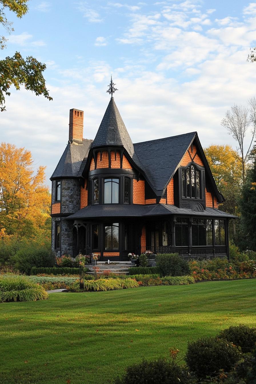 Charming gothic-style home with turret and large garden