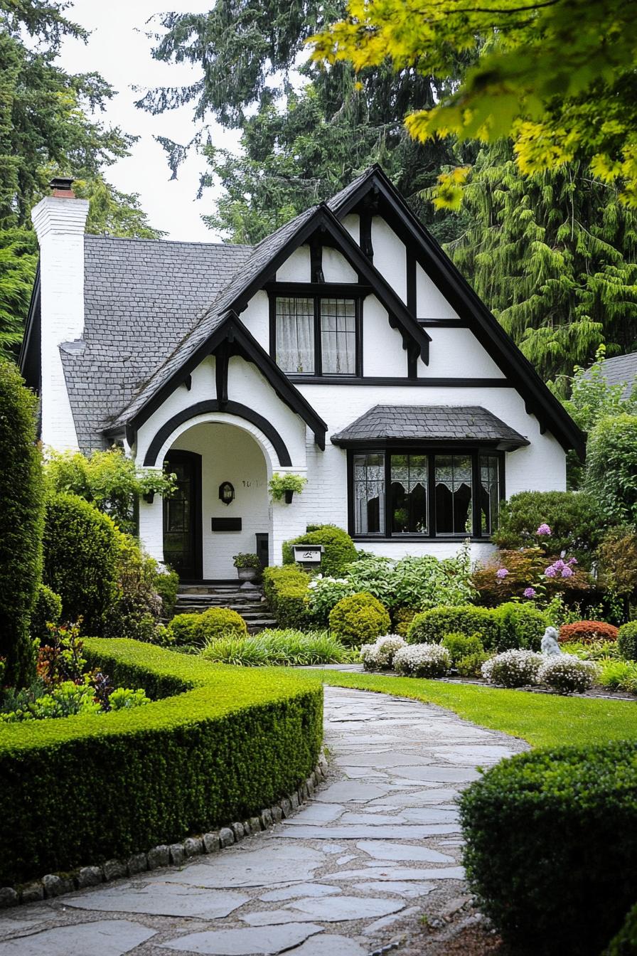 Charming Tudor-style house with lush garden