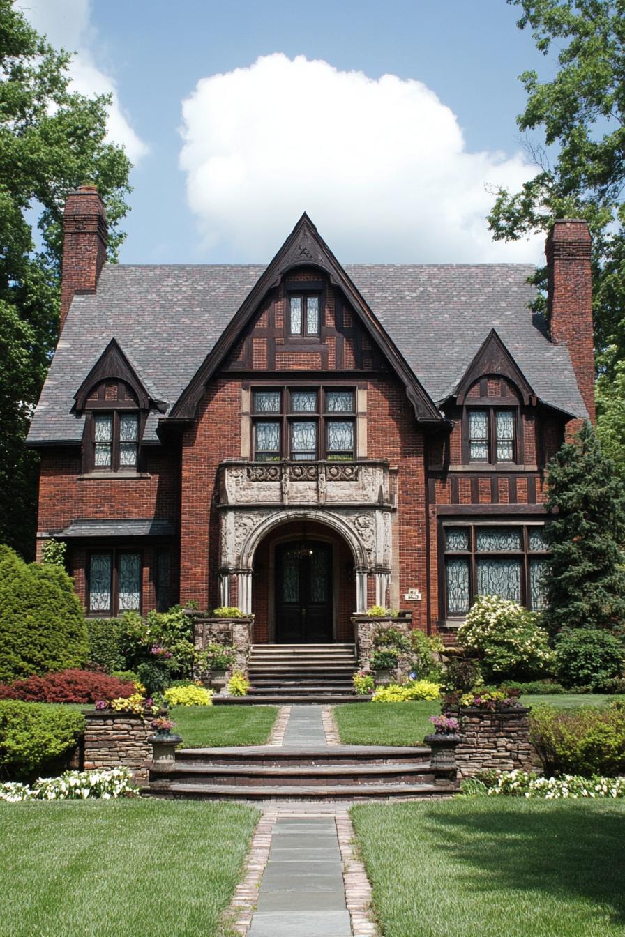 Charming brick house with gable roof