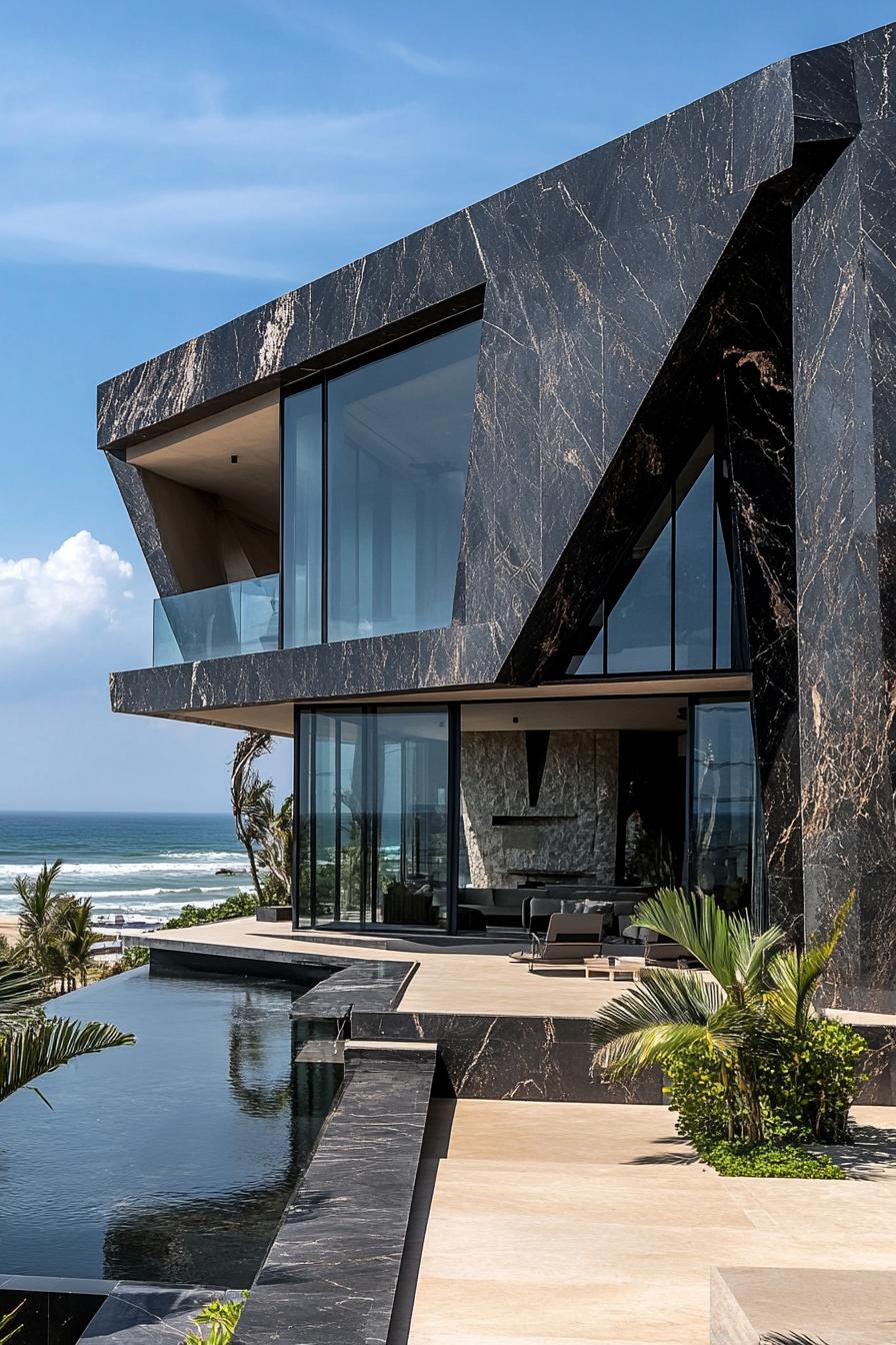 Luxury beachfront house with modern design