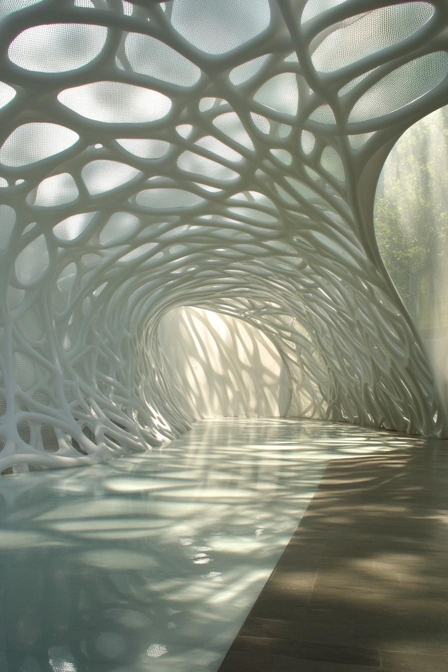 Organic lattice structure casting intricate shadows