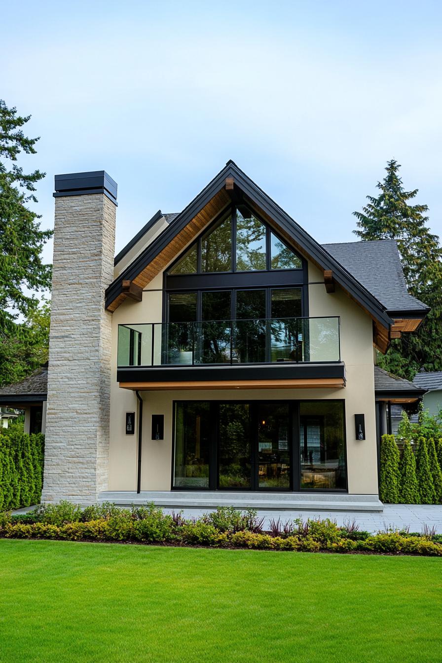 Modern A-Frame House with Large Glass Windows