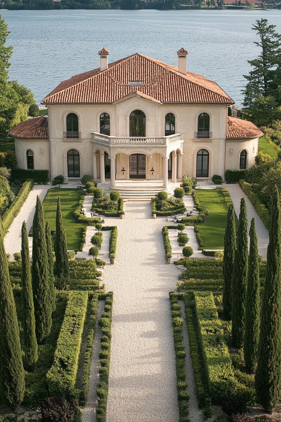 Elegant mansion with a grand garden