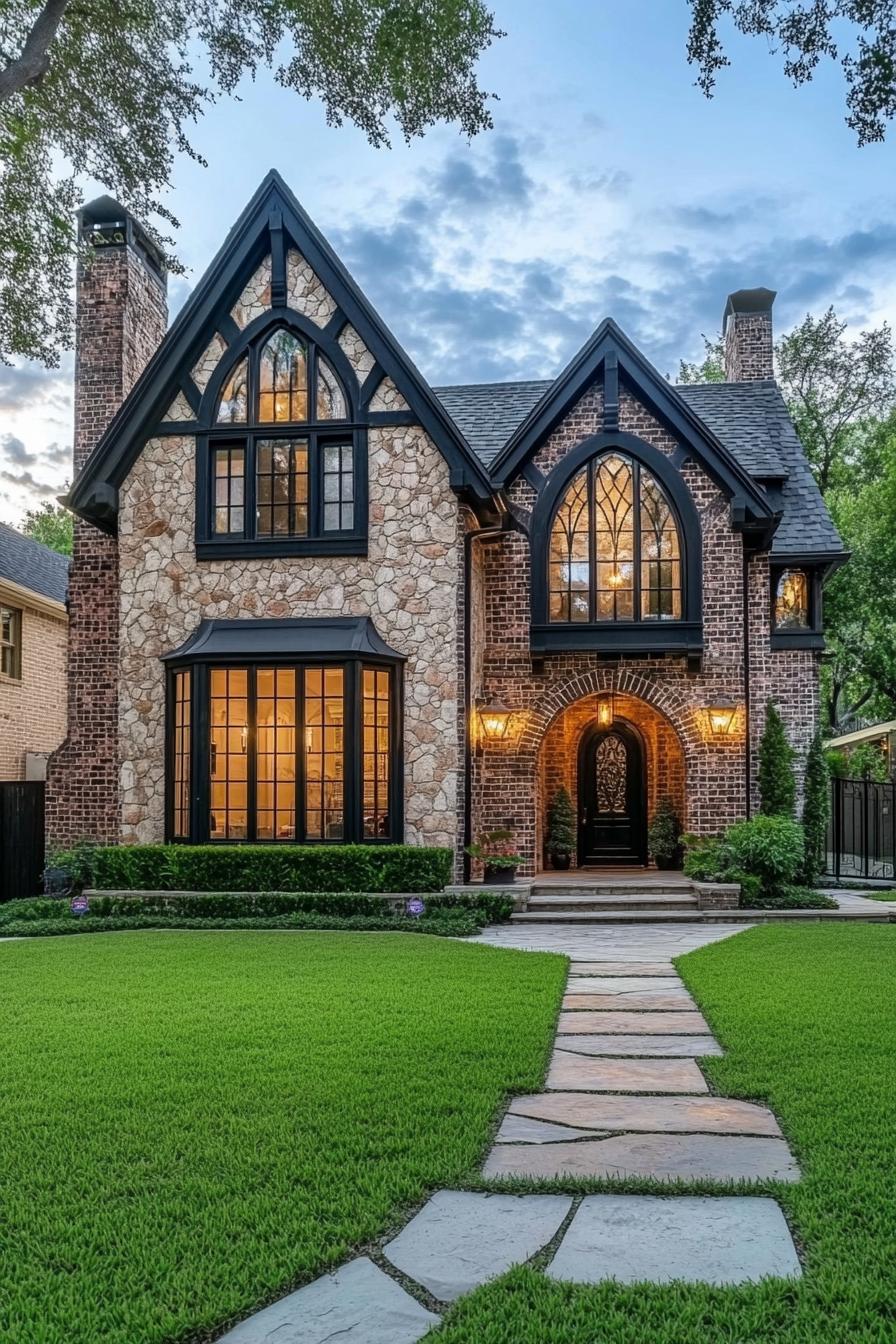 Charming Tudor house with stone and brick facade