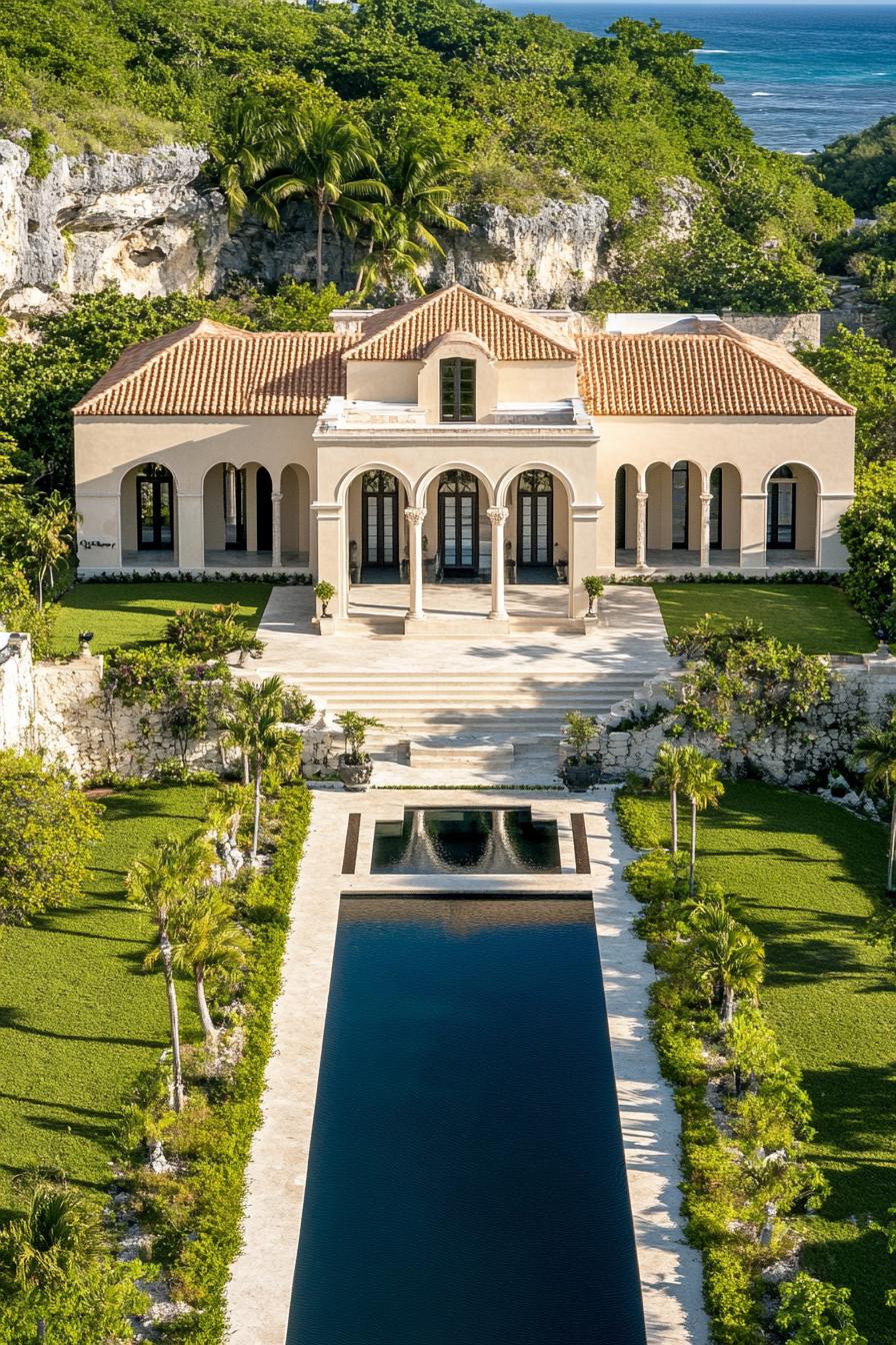 Luxurious villa with poolside serenity