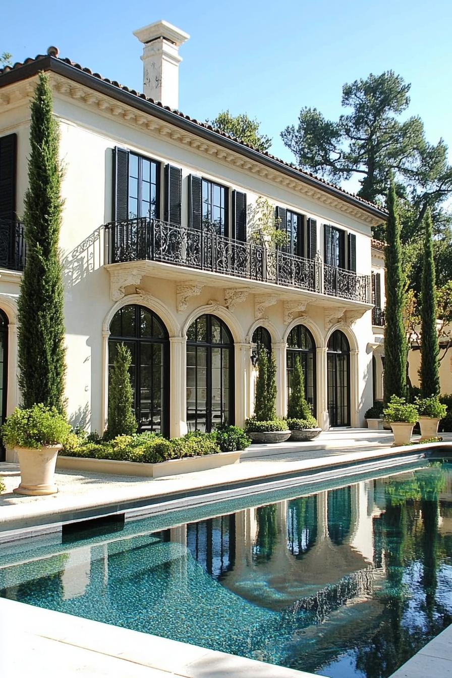 Mediterranean-style home with a pool