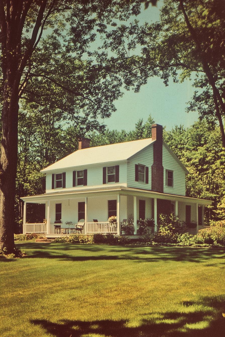 Classic farmhouse with a spacious wraparound porch