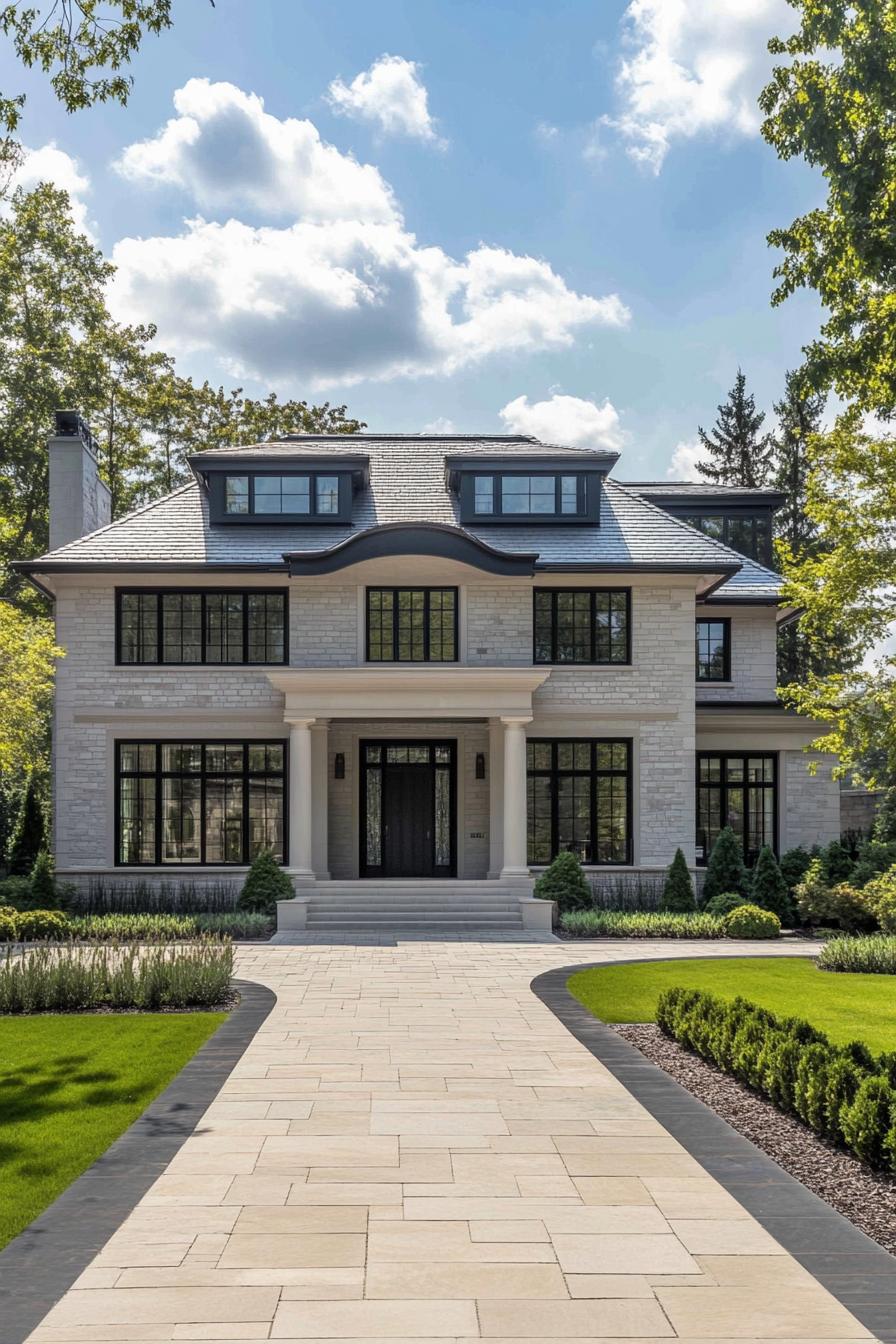 Stately mansion with a pristine walkway