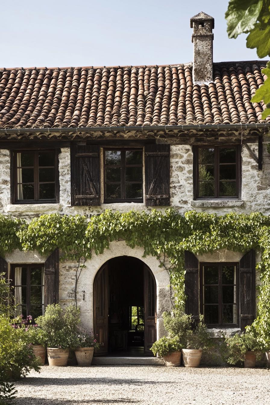 Stone house with ivy and rustic charm