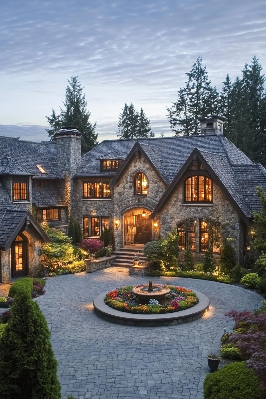 Charming stone house with garden and fountain