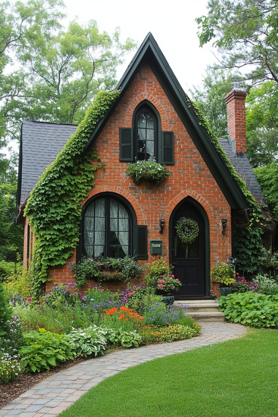 Charming brick cottage with lush garden