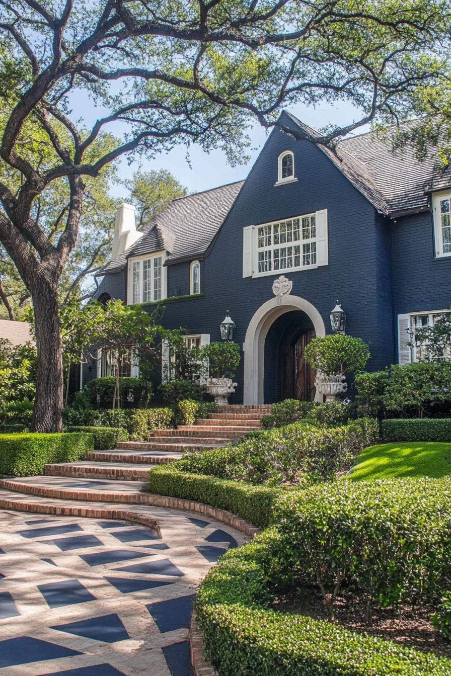 Charming Gothic house with lush garden in front