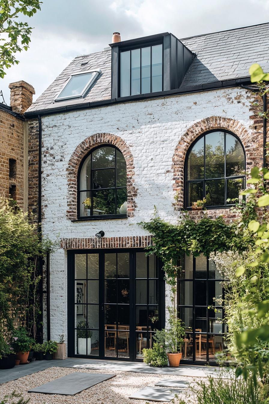 Charming modern British house with arched windows