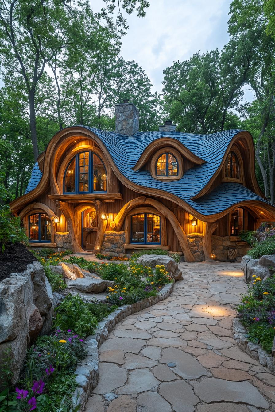 Charming Storybook Cottage with Wavy Roof