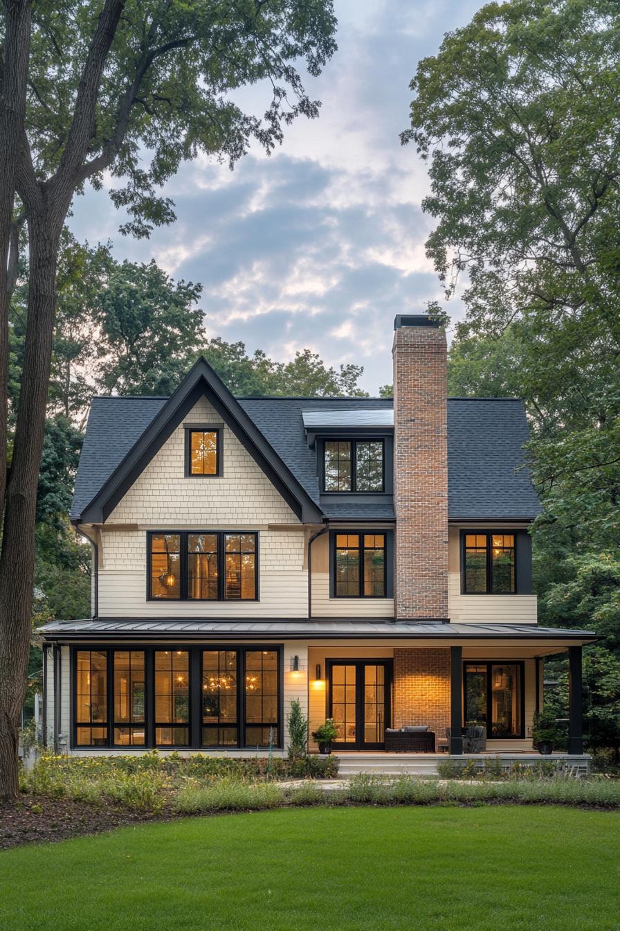 Charming house nestled among tall trees