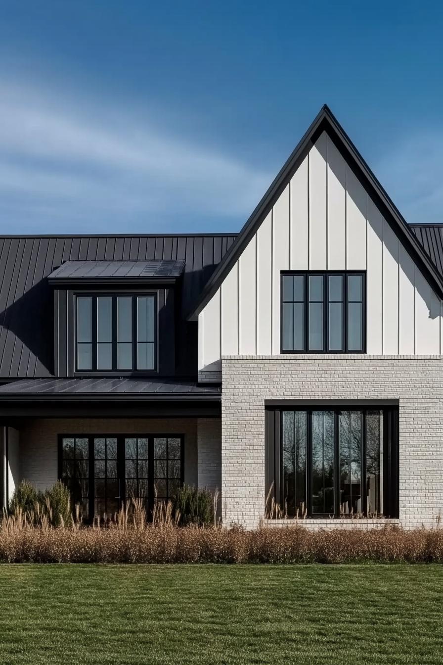 Modern house with gabled roof and sleek finishes