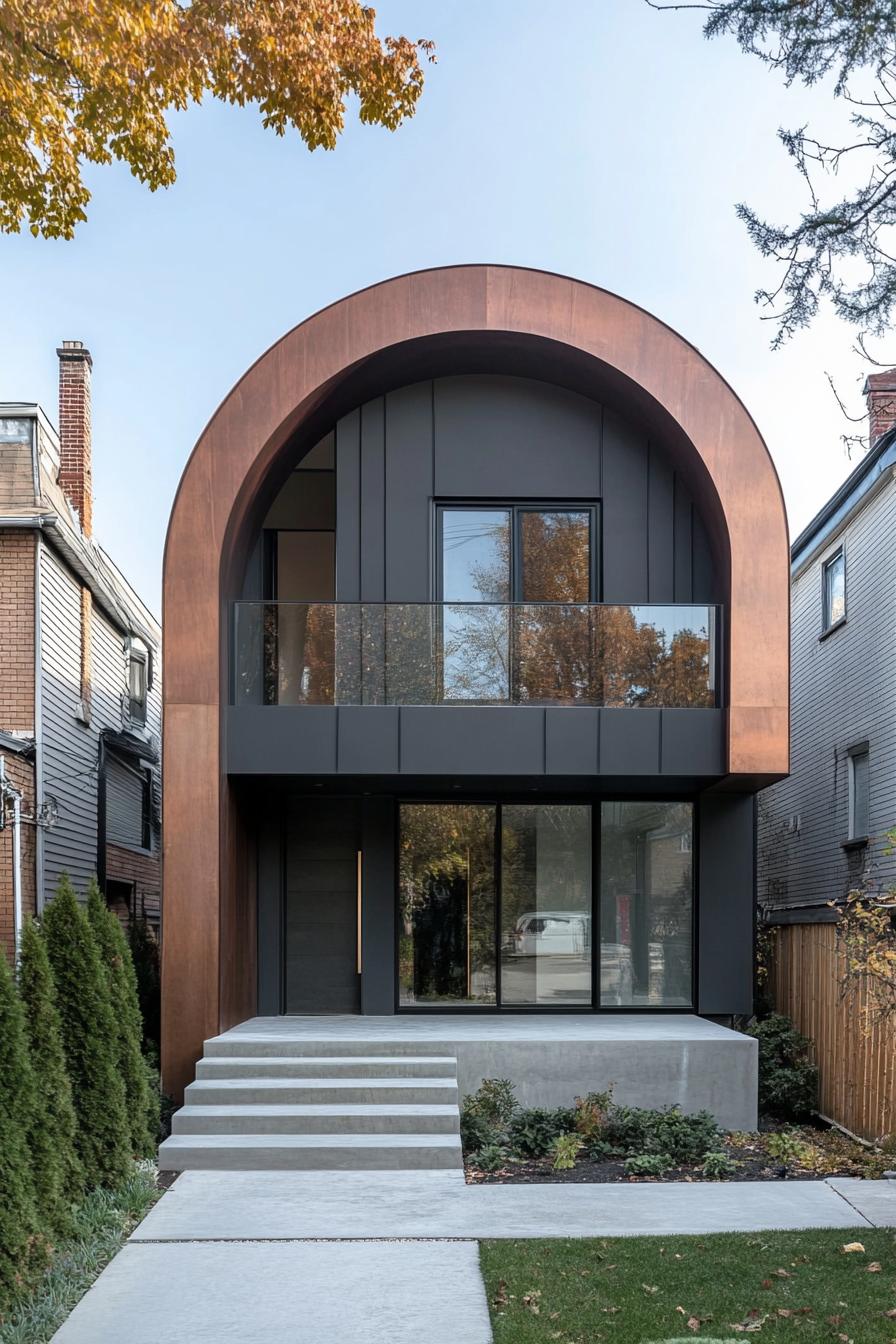 Elegant small house with a unique arched facade