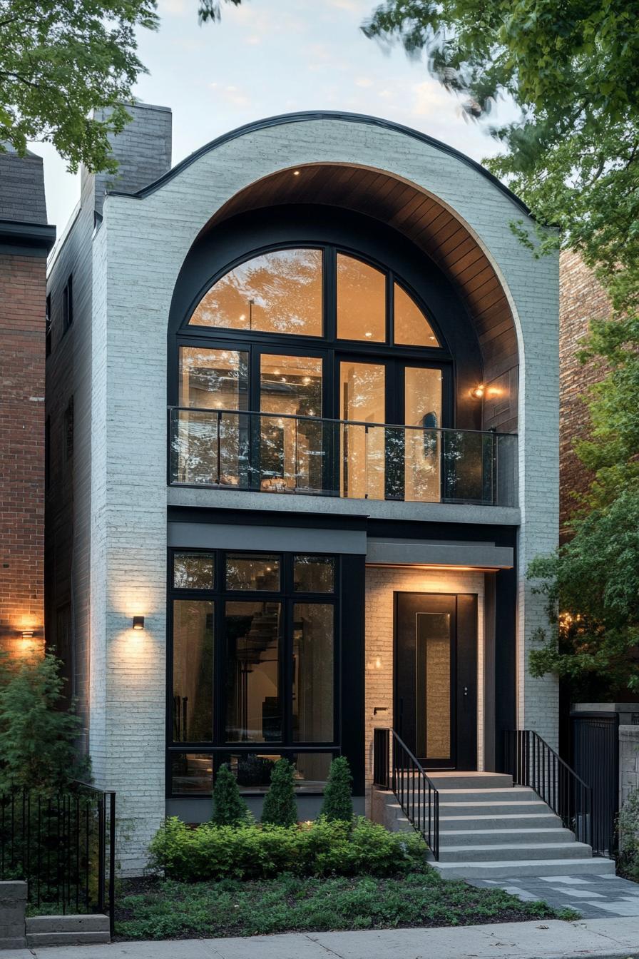 Contemporary house with arched facade