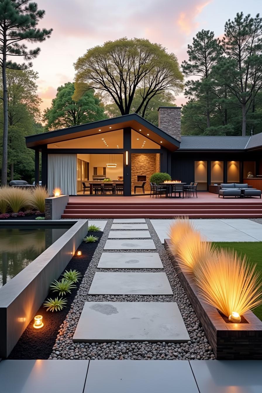 Stylish mid-century ranch house with modern landscaping