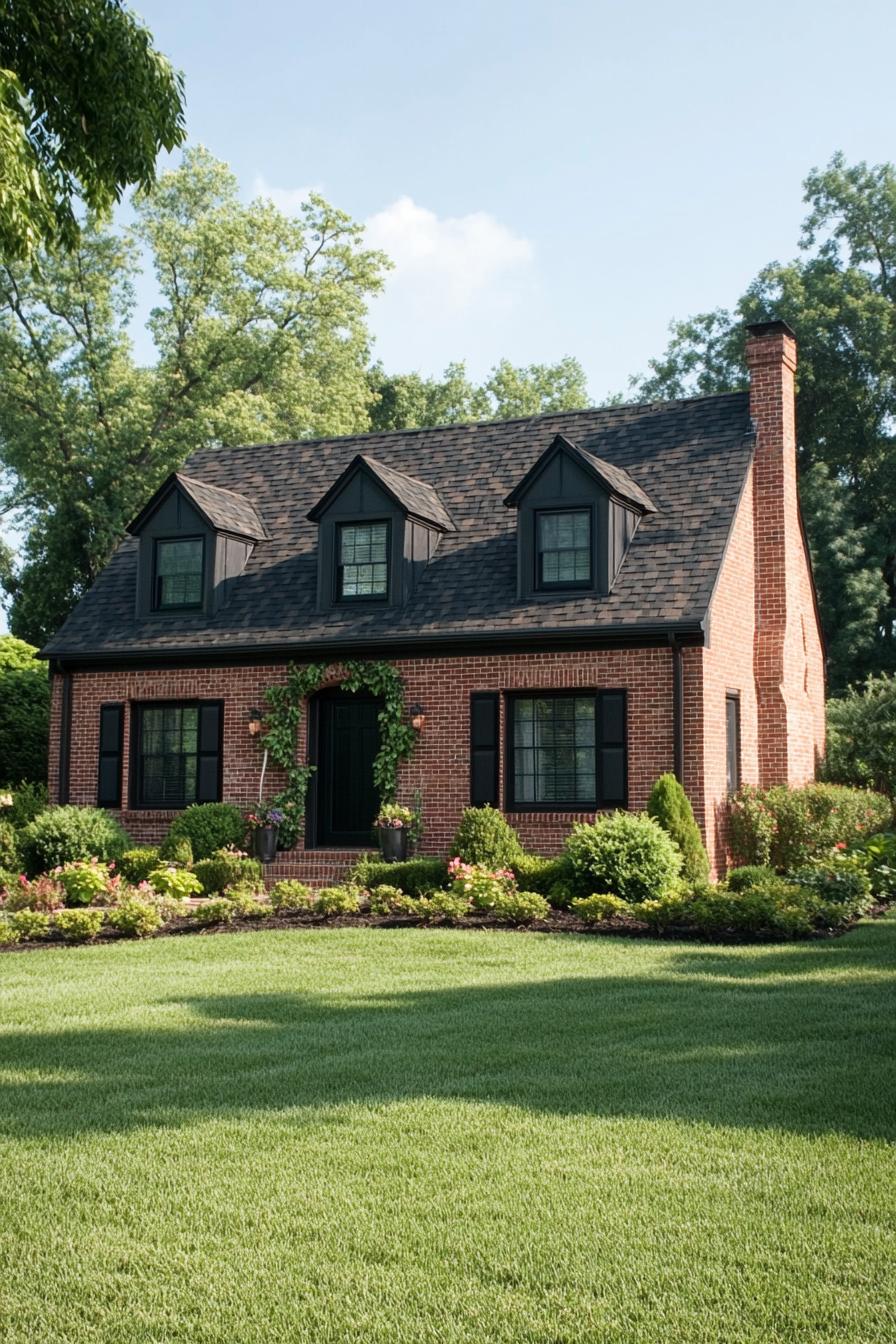 Charming red brick house with lush garden