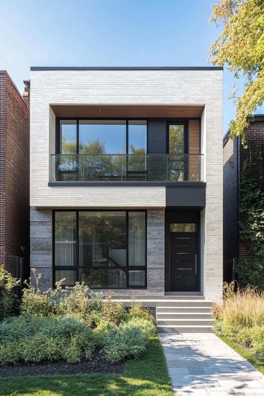 Two-Story Modern House with Large Windows