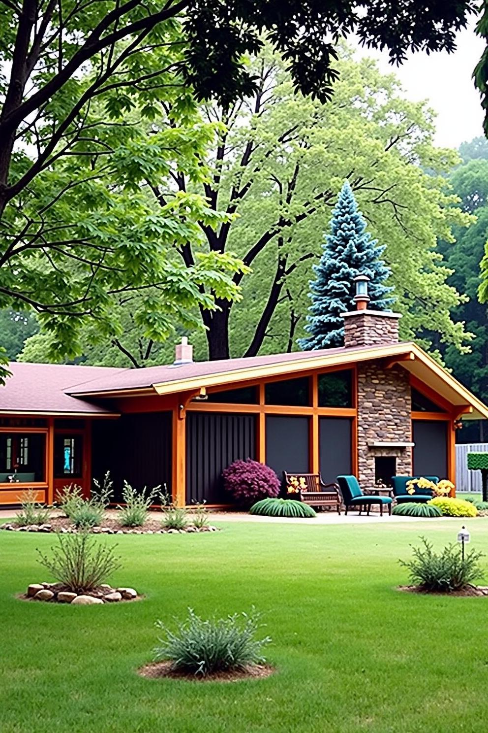 Cozy ranch home nestled among lush trees