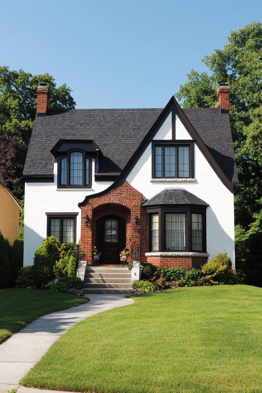 Charming house with brick façade and lush garden