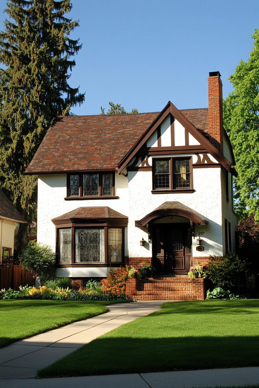 Charming Tudor-style house with lush garden